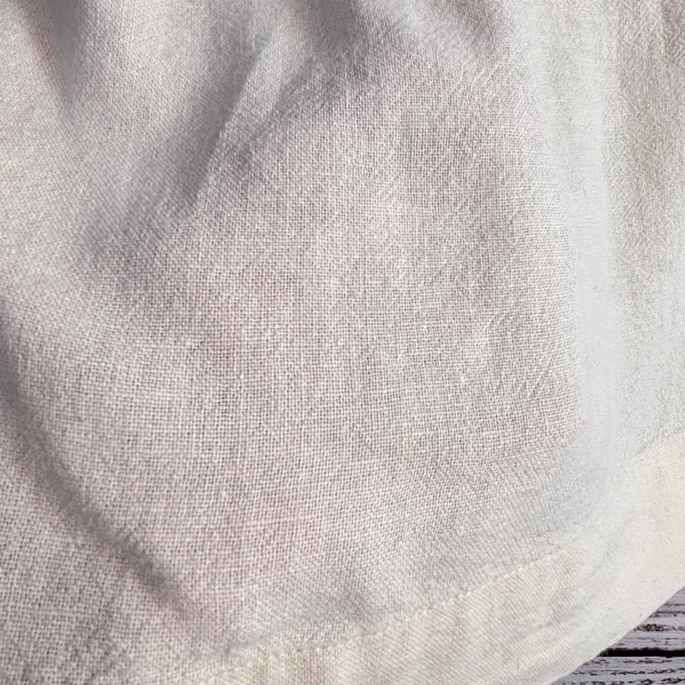 Minimalist Coastal Linen/Rayon Skirt M Short Oatmeal Beige Capsule Neutral Boho - Picture 4 of 7